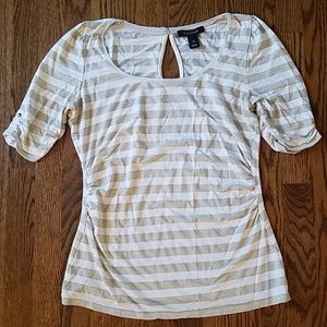 WHBM Cream and Gold Top